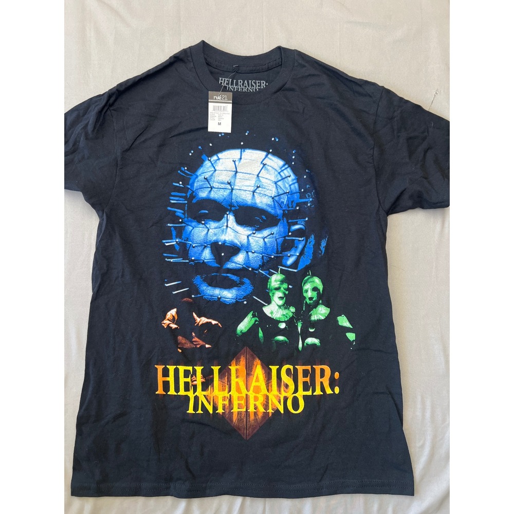 Hellraiser Inferno Pinhead Horror Movie Graphic Tee Shirt Black Rue21 Medium NEW